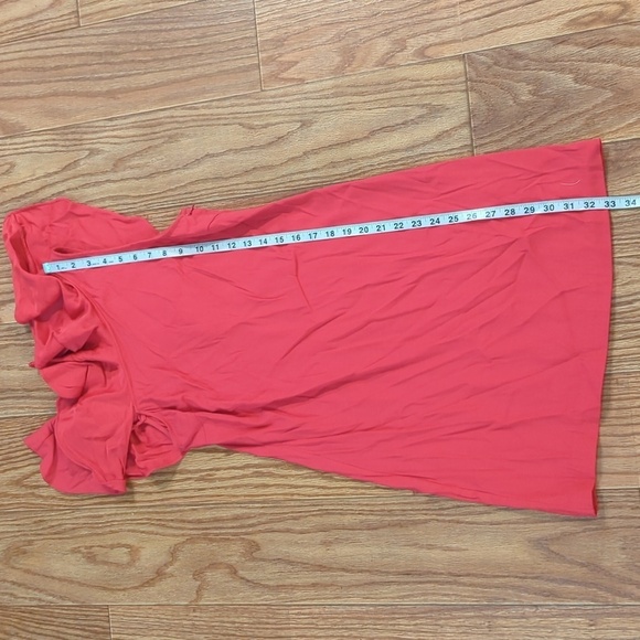 Pink one-shoulder mini dress size 2 stretch ruffle collar Barbiecore Joie - Picture 4 of 6